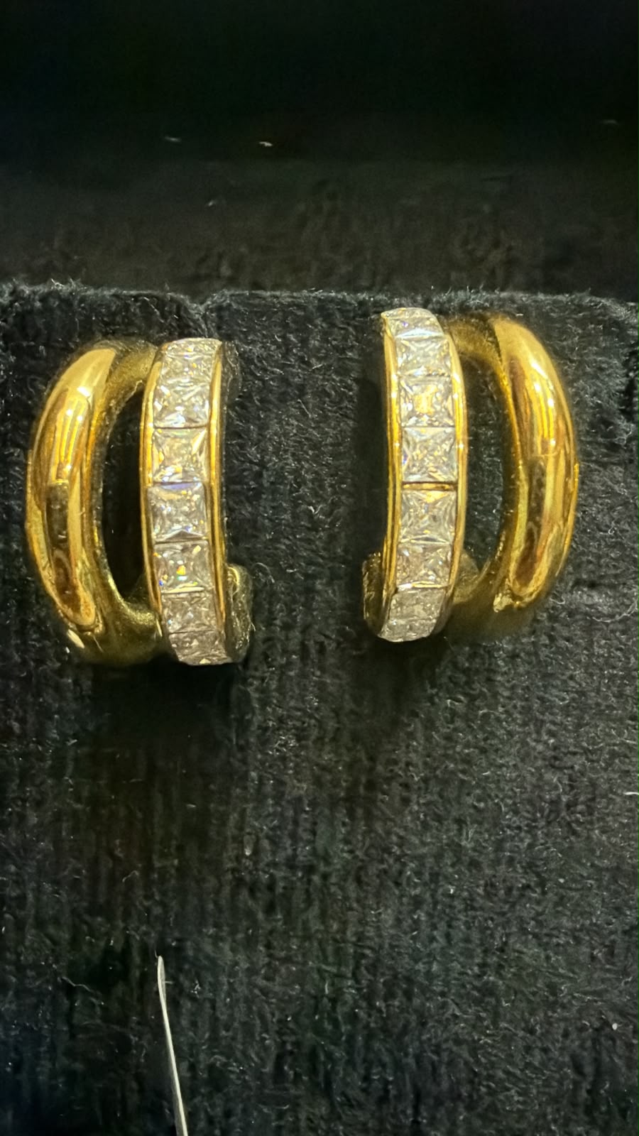 Gold Layered Studded Earrings