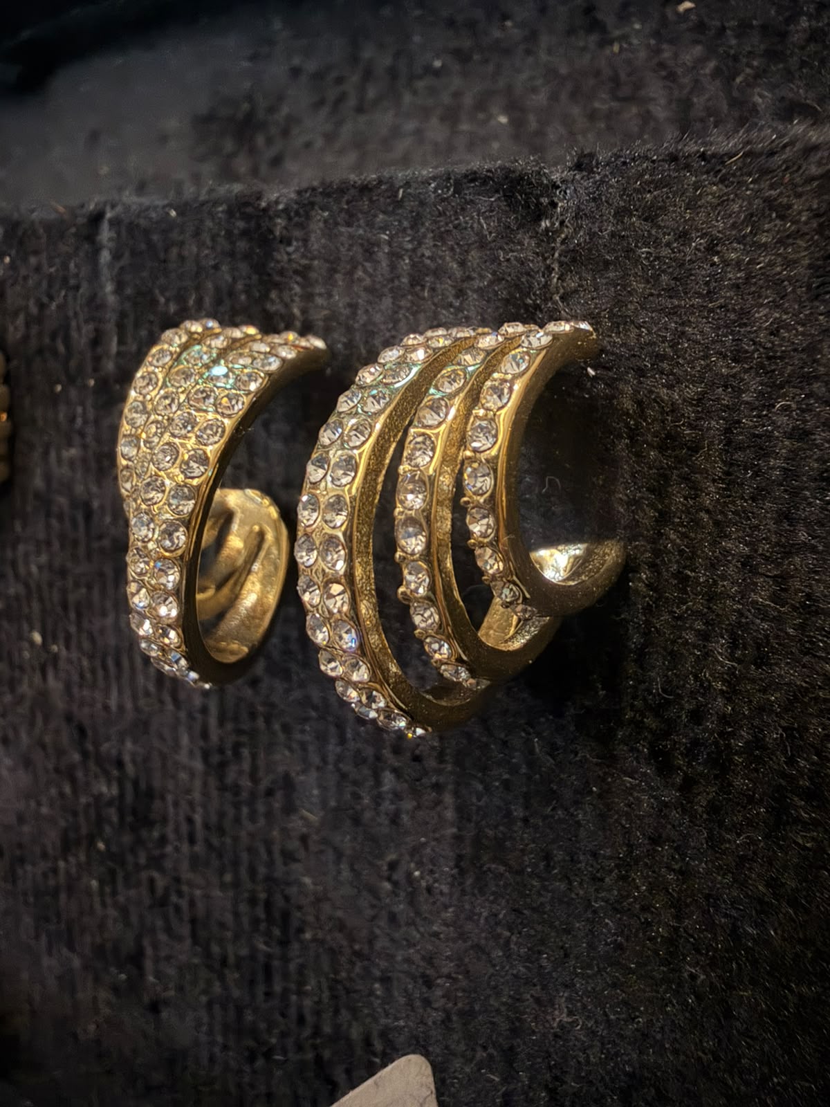 Zirconia Studded Hoops Earrings